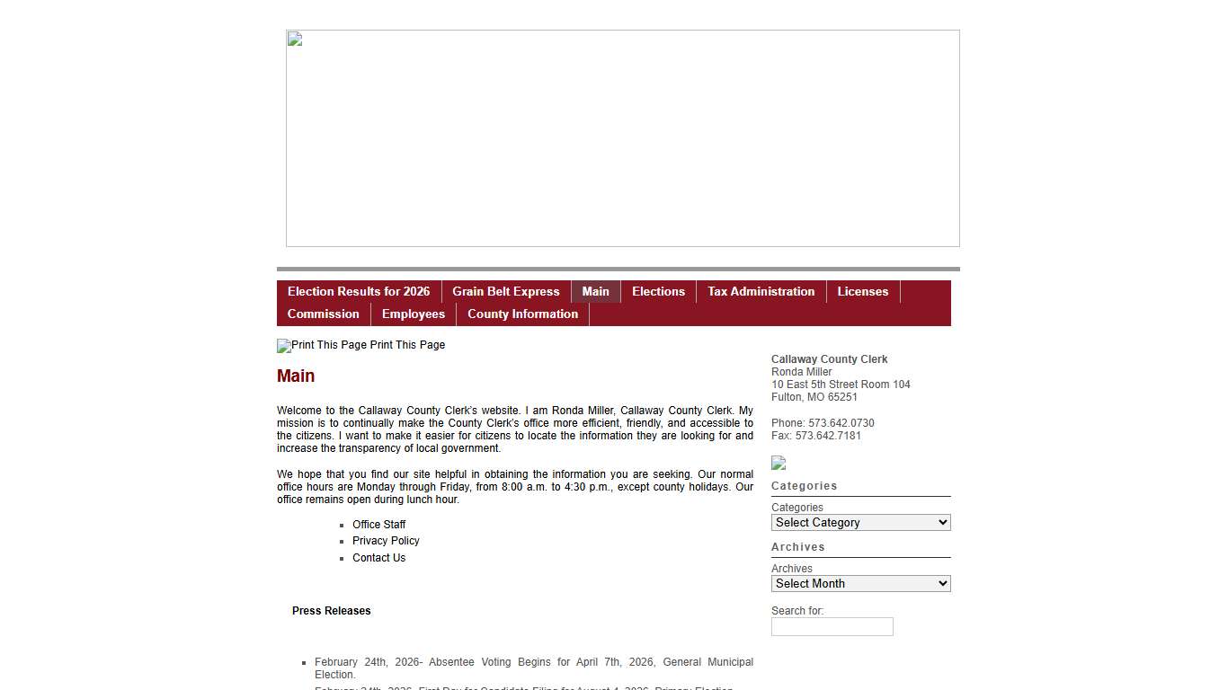 Office of the Callaway County Clerk